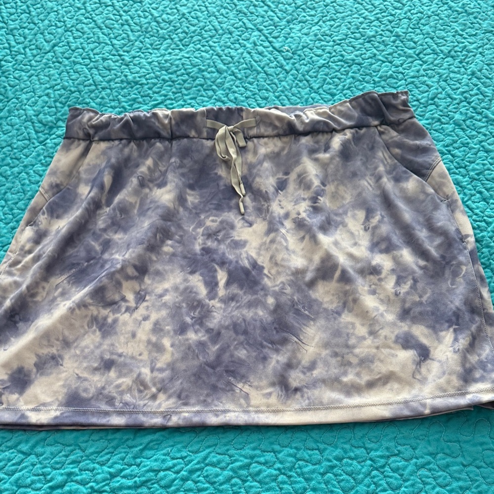 Hilary Radley Blue and Cream Mini Skirt